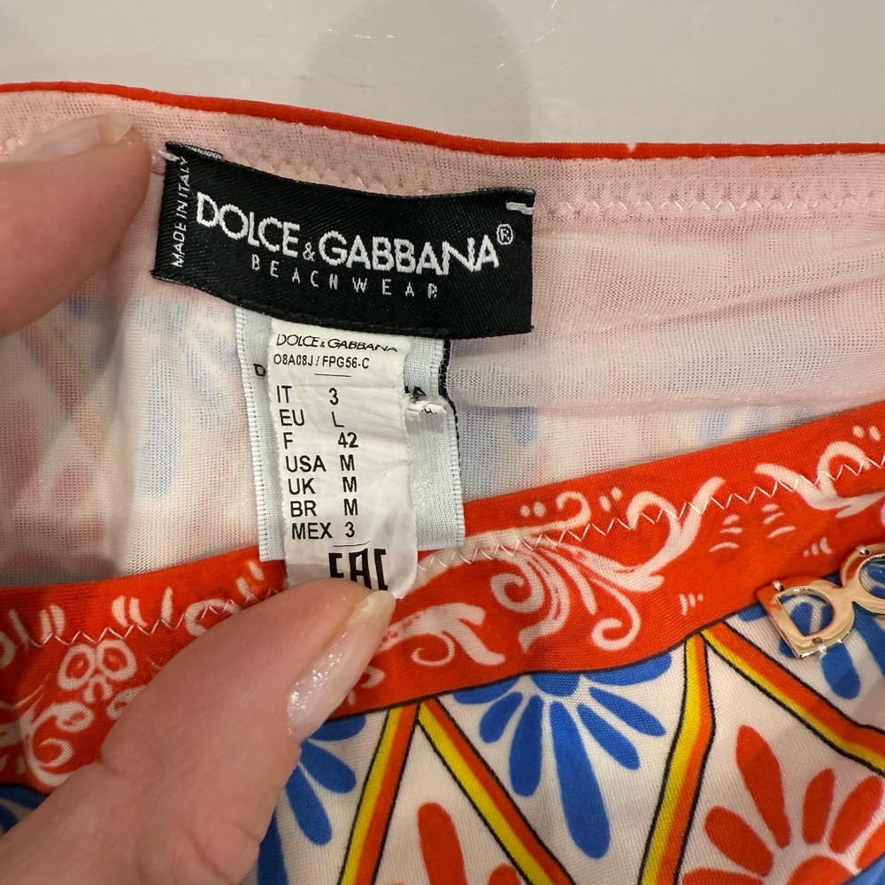 Dolce & Gabbana Red and Blue Patterned Bikini size 3 - Picture 8 of 10